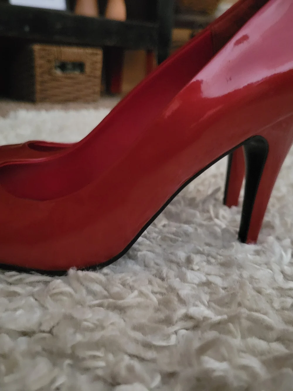 Apostrophe Red Peep-Toe High Heels Cherry Red Sz 7.5